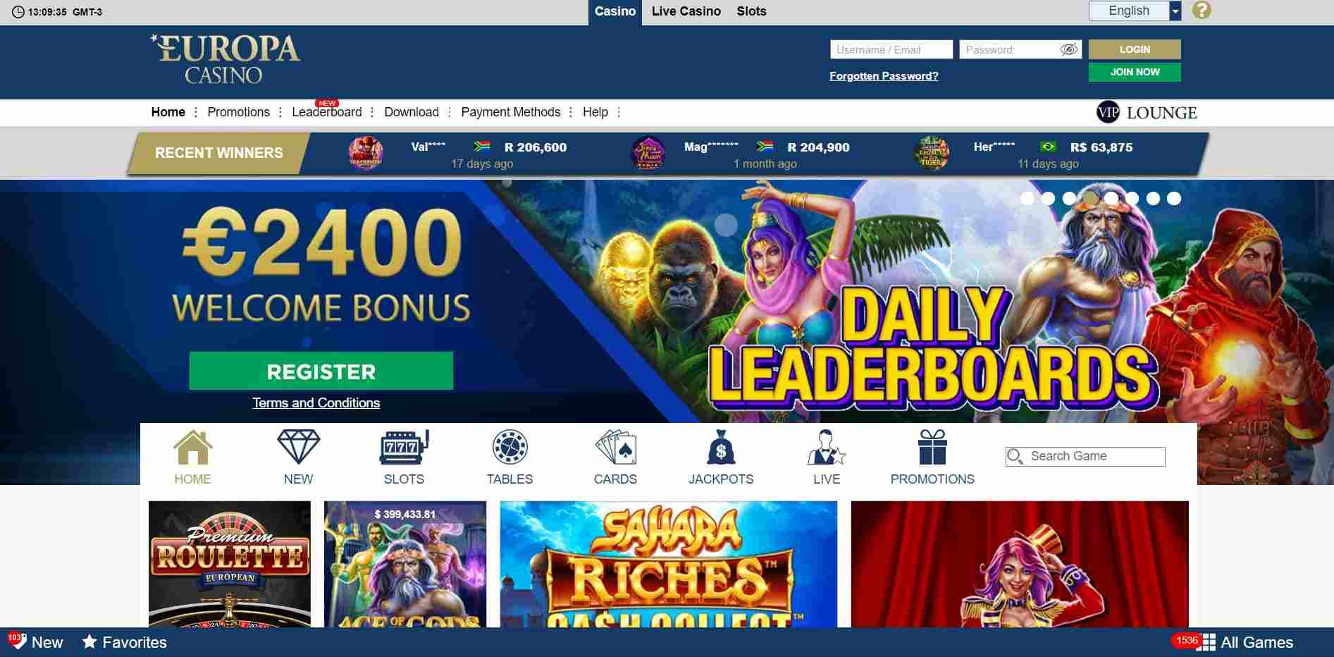 casino europa no deposit bonus